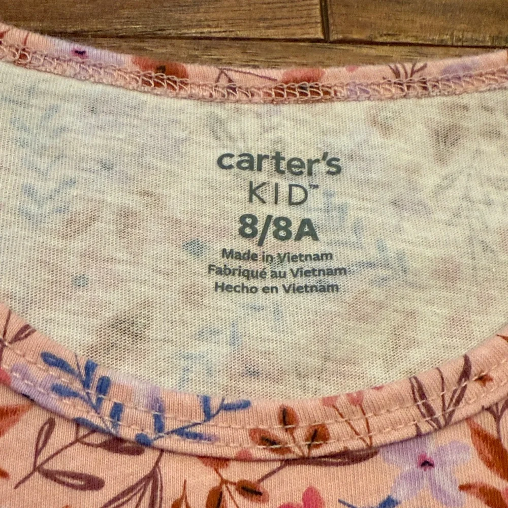 Carter’s KID Girls Pink Multi-colored Floral Long-Sleeve Dress - Size 8/8A